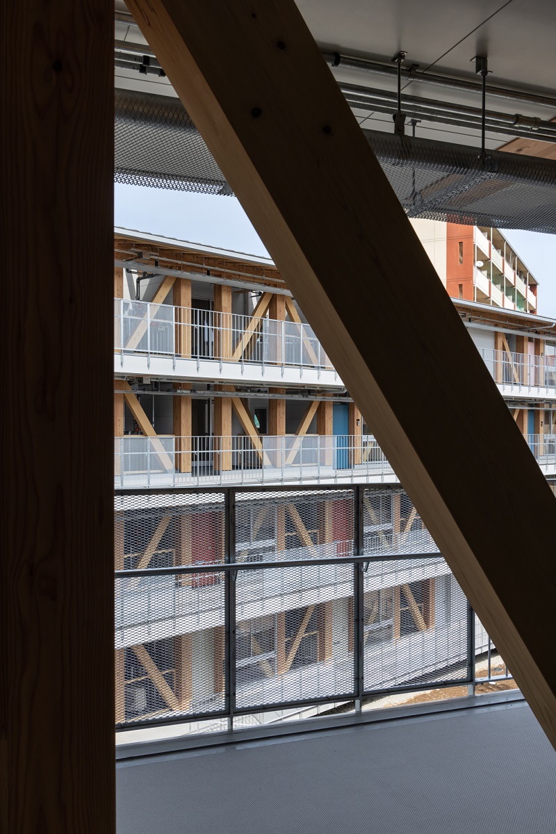 廊下から外を見る